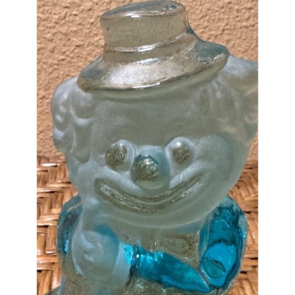Vintage Viking  Glass Frosted Clown Figurine In Blue - Picture 5 of 8